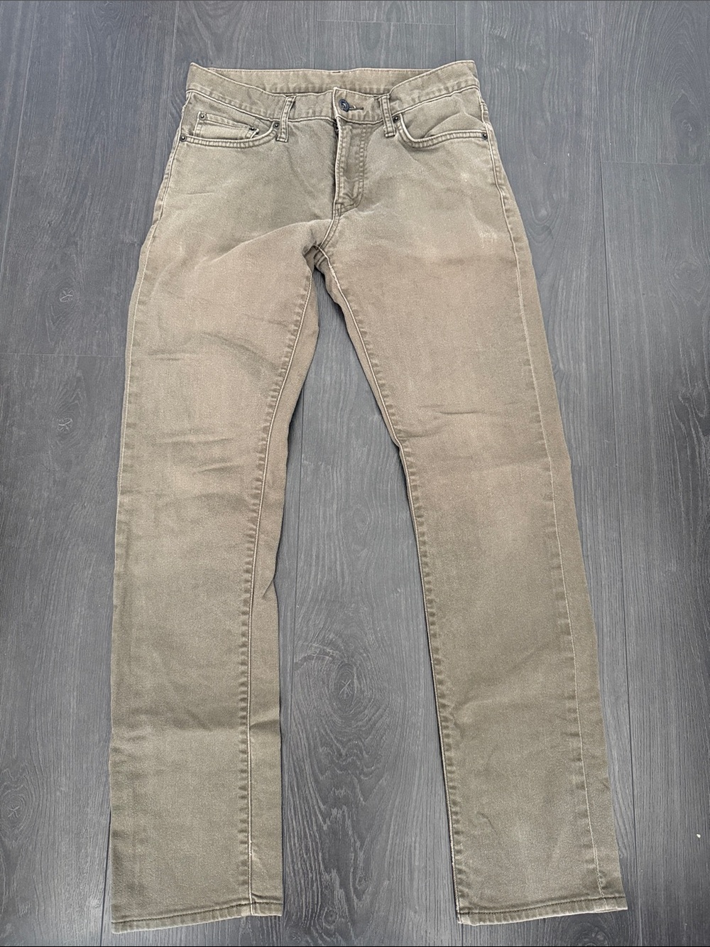 Uniqlo - Men's Slim Straight Jeans in Olive Brown